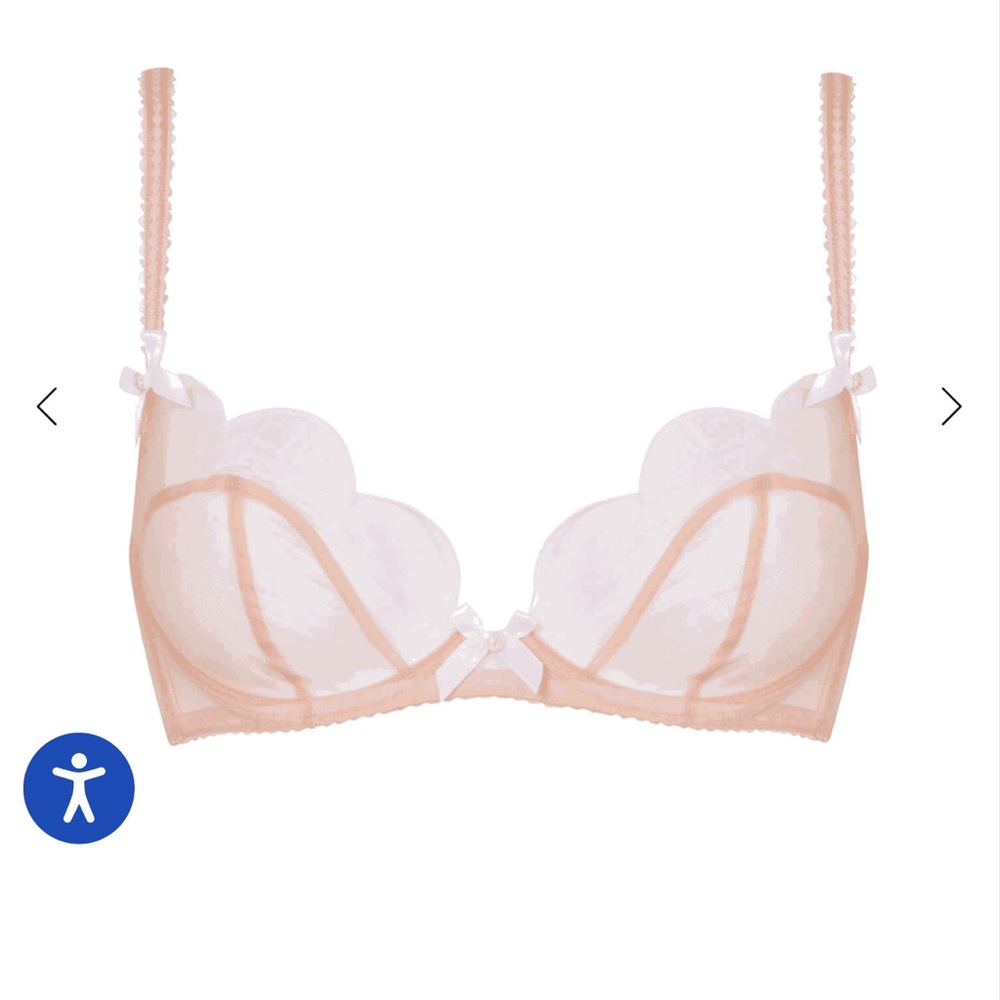 Elegant Lace Underwire Bra - Cream